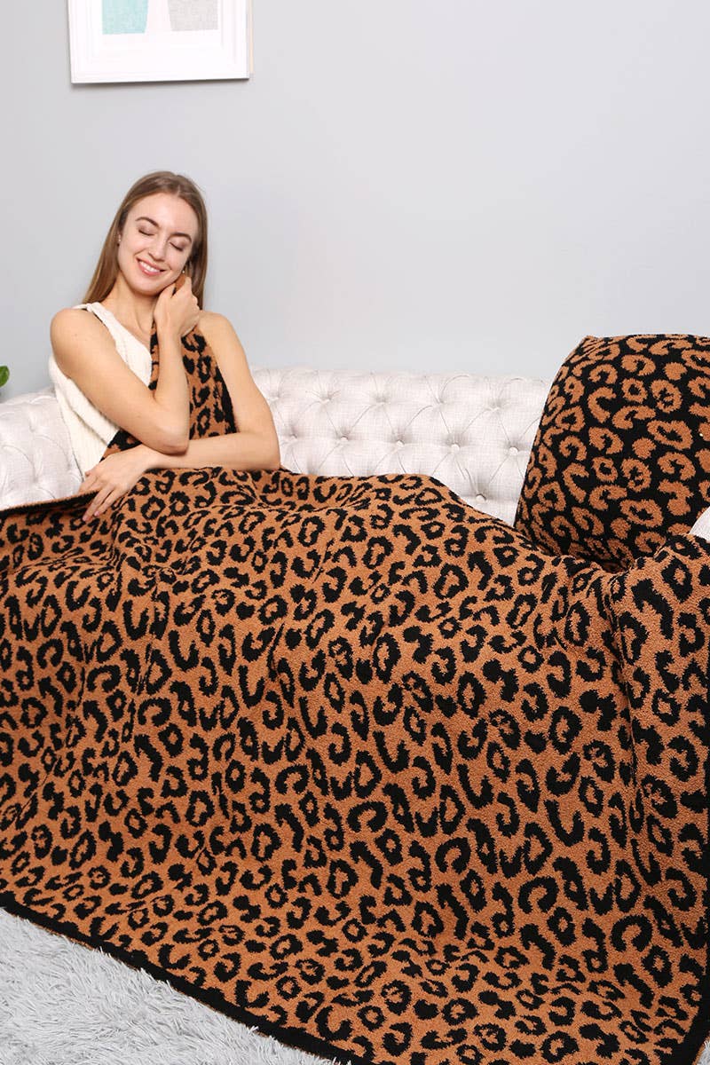 Leopard Print Adult Soft Throw Blanket