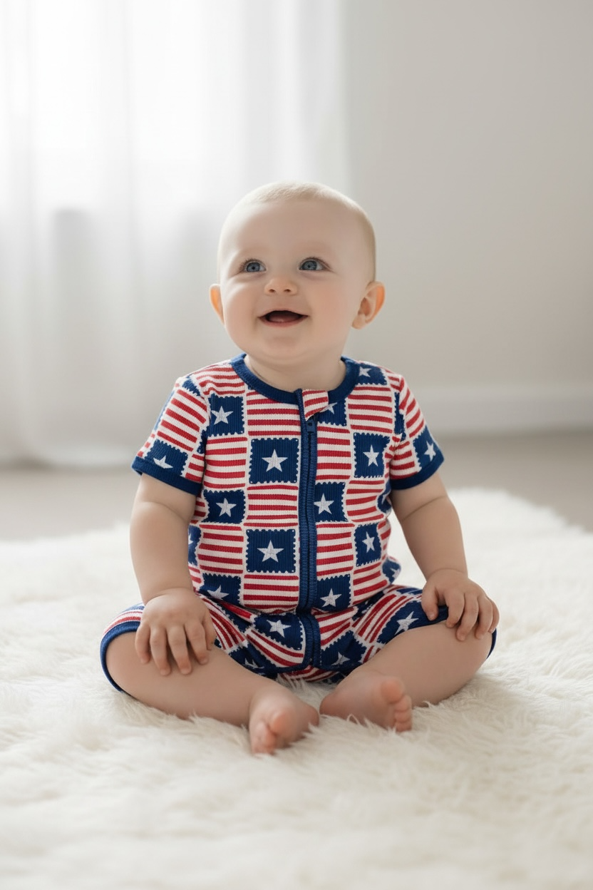 Star & Stripe Patriotic romper