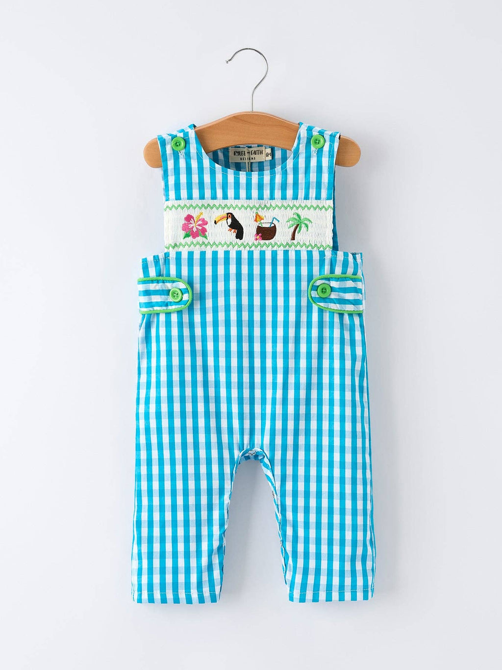 Tropical Embroidered Boys Romper