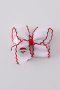 Santa embroidery hair bow