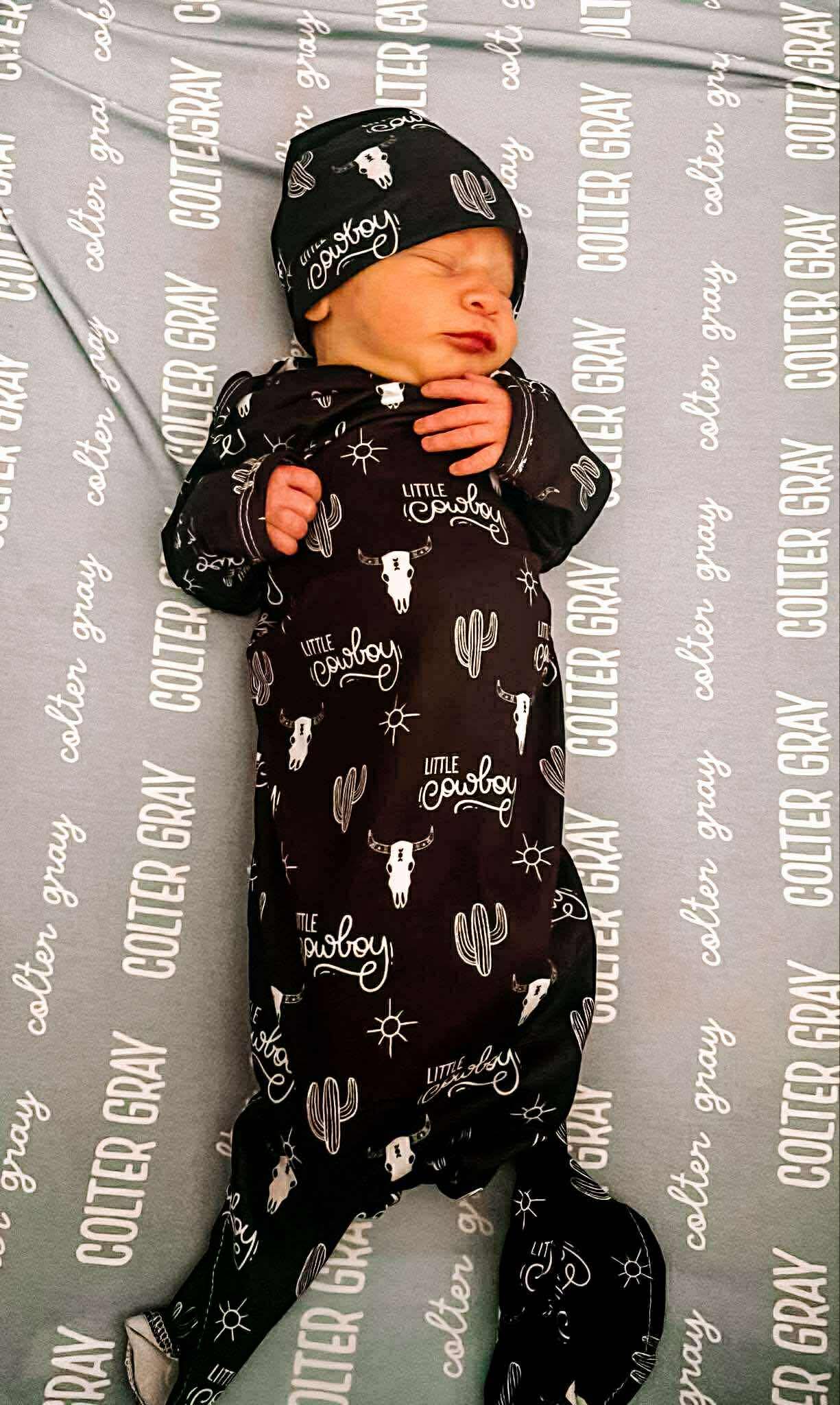 Howdy cowboy gown and hat set