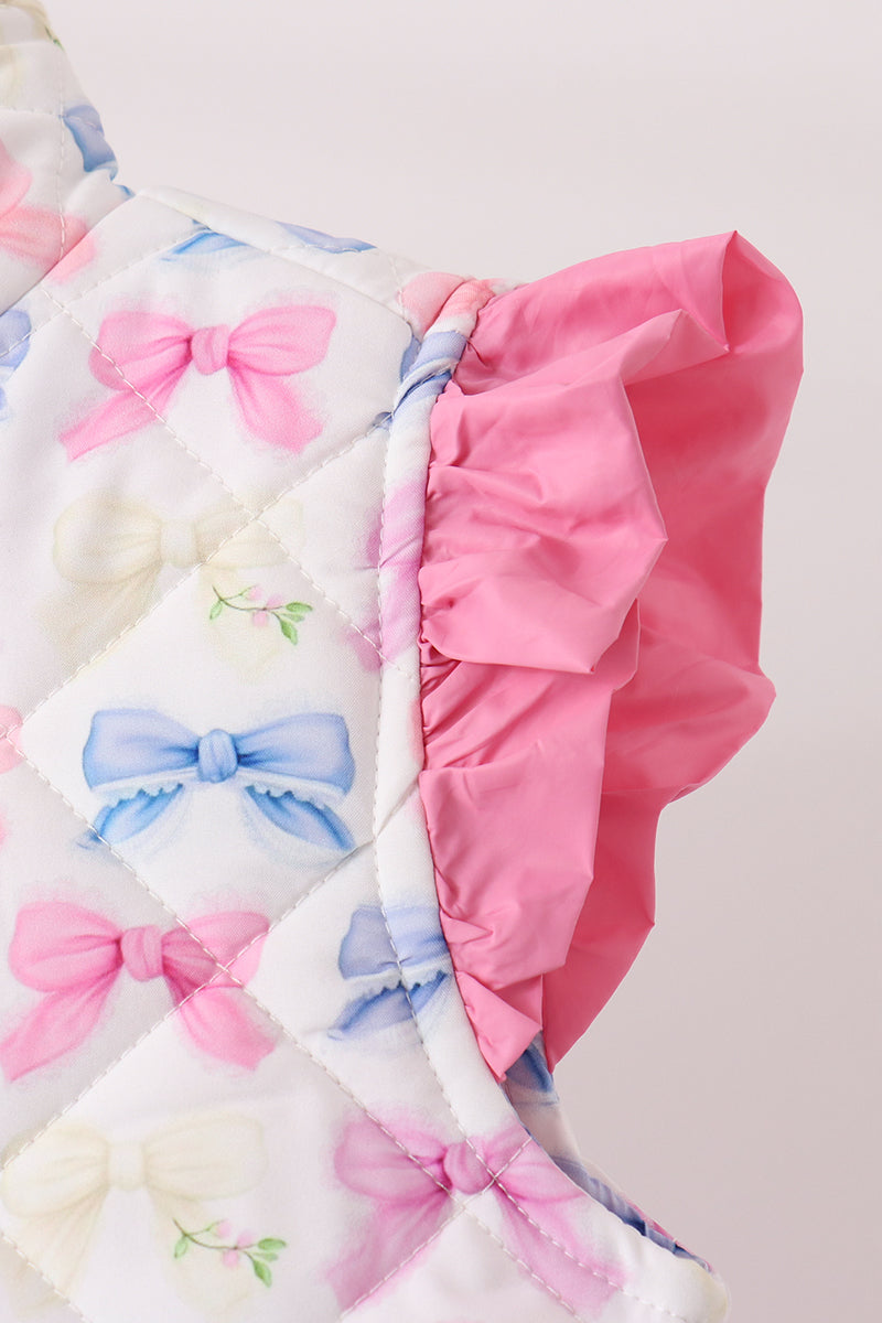Hot pink bow ruffle vest