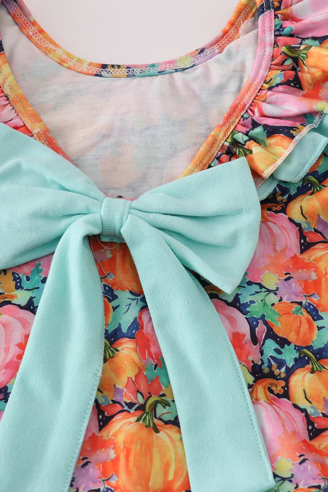Pink pumpkin ruffle bloomer set