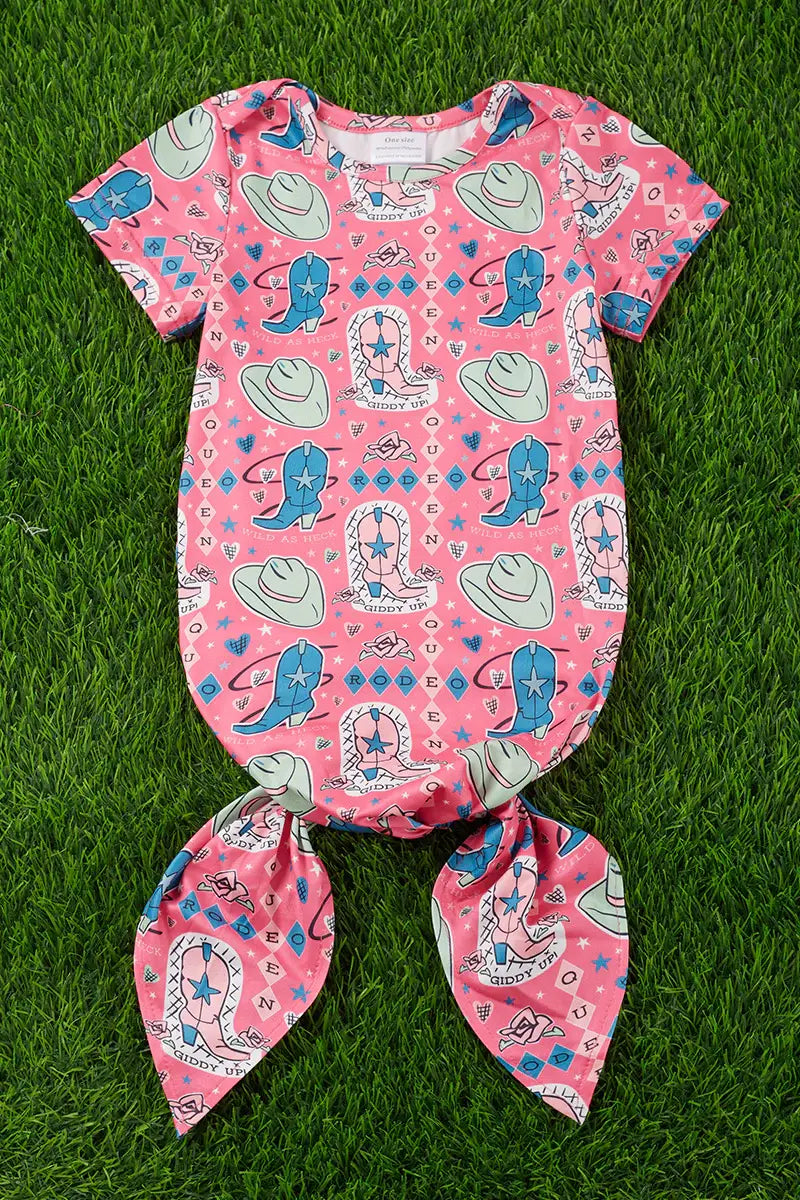 COWGIRL BOOTS BABY GOWN