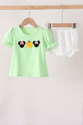 Light green character french knot bloomer set