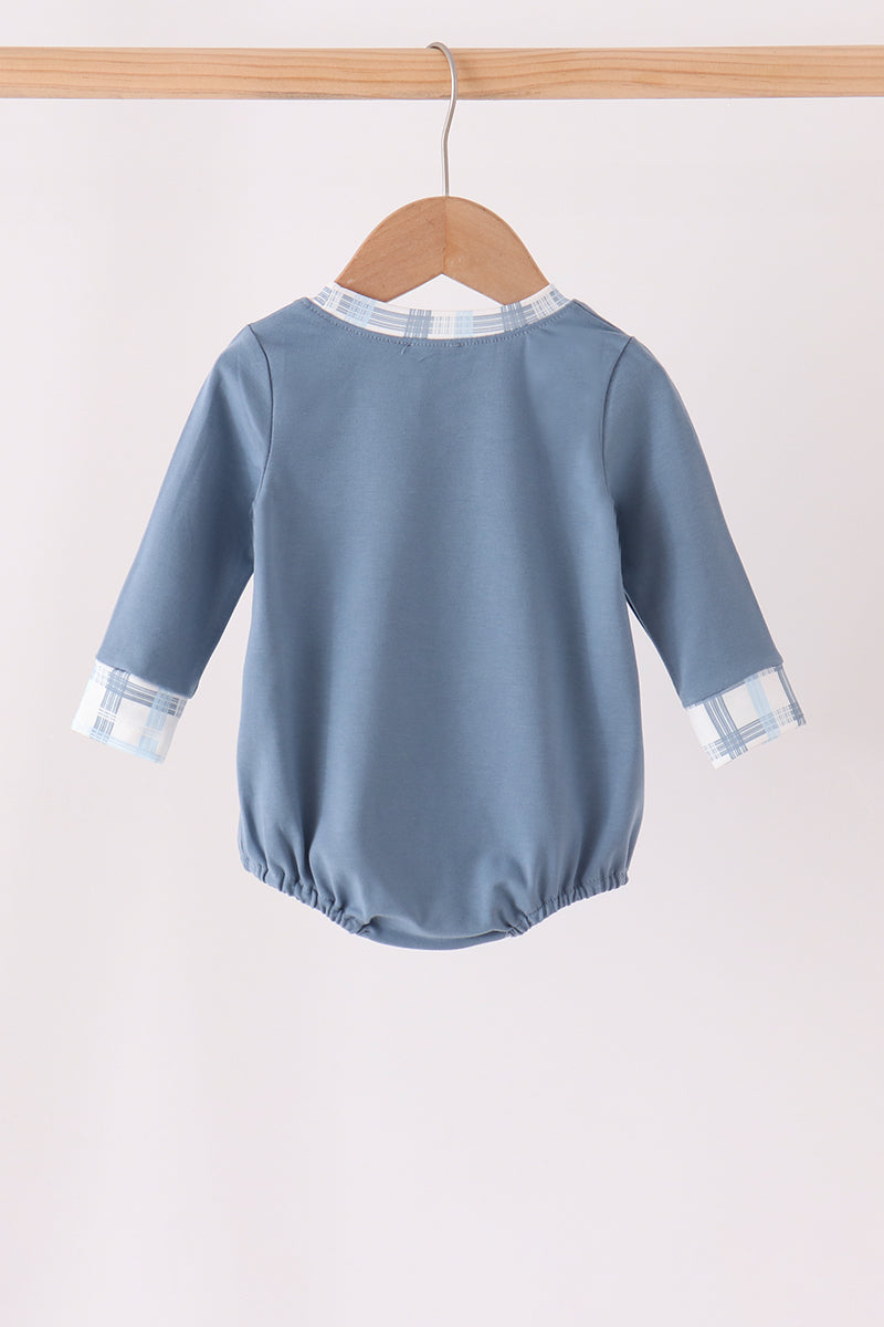 Blue plaid pocket bubble