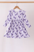 Purple Bow Zip Bamboo Dress