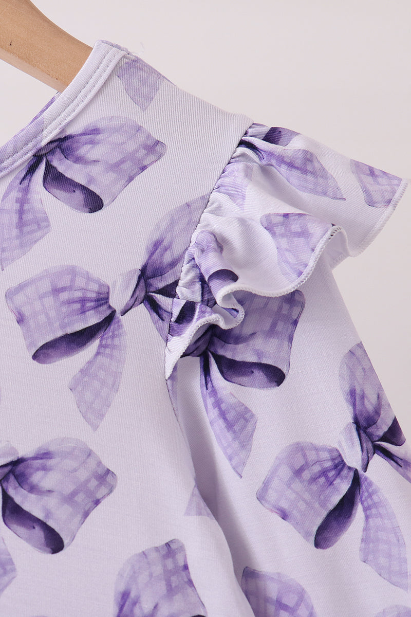Purple Bow Zip Bamboo Dress