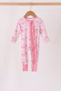 Pink Santa Zip Bamboo Romper