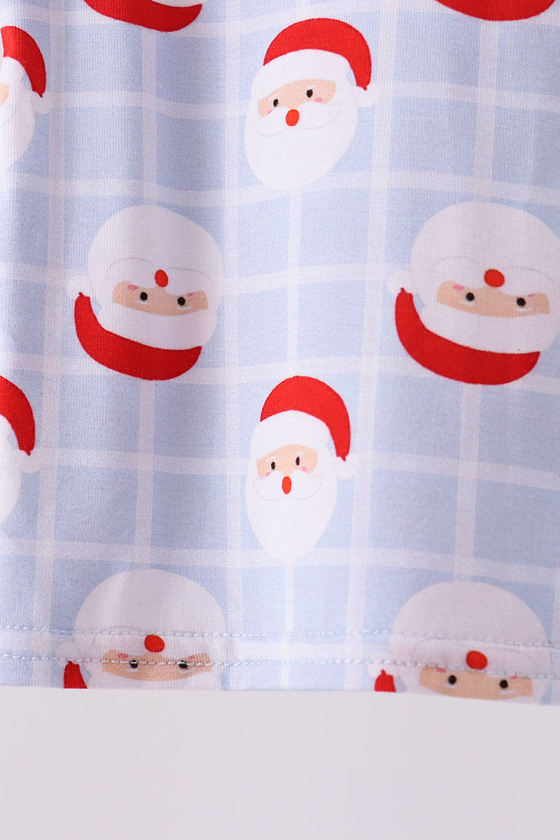 Blue Santa Claus Bamboo Pajama Set