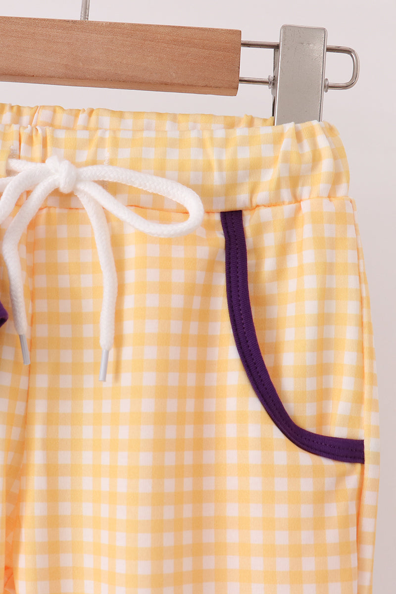 Purple LSU Geaux Tigers Embroidery Pants Set