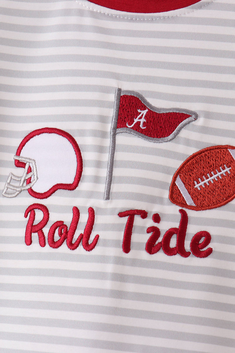Red Alabama Roll Tide Embroidery Pants Set