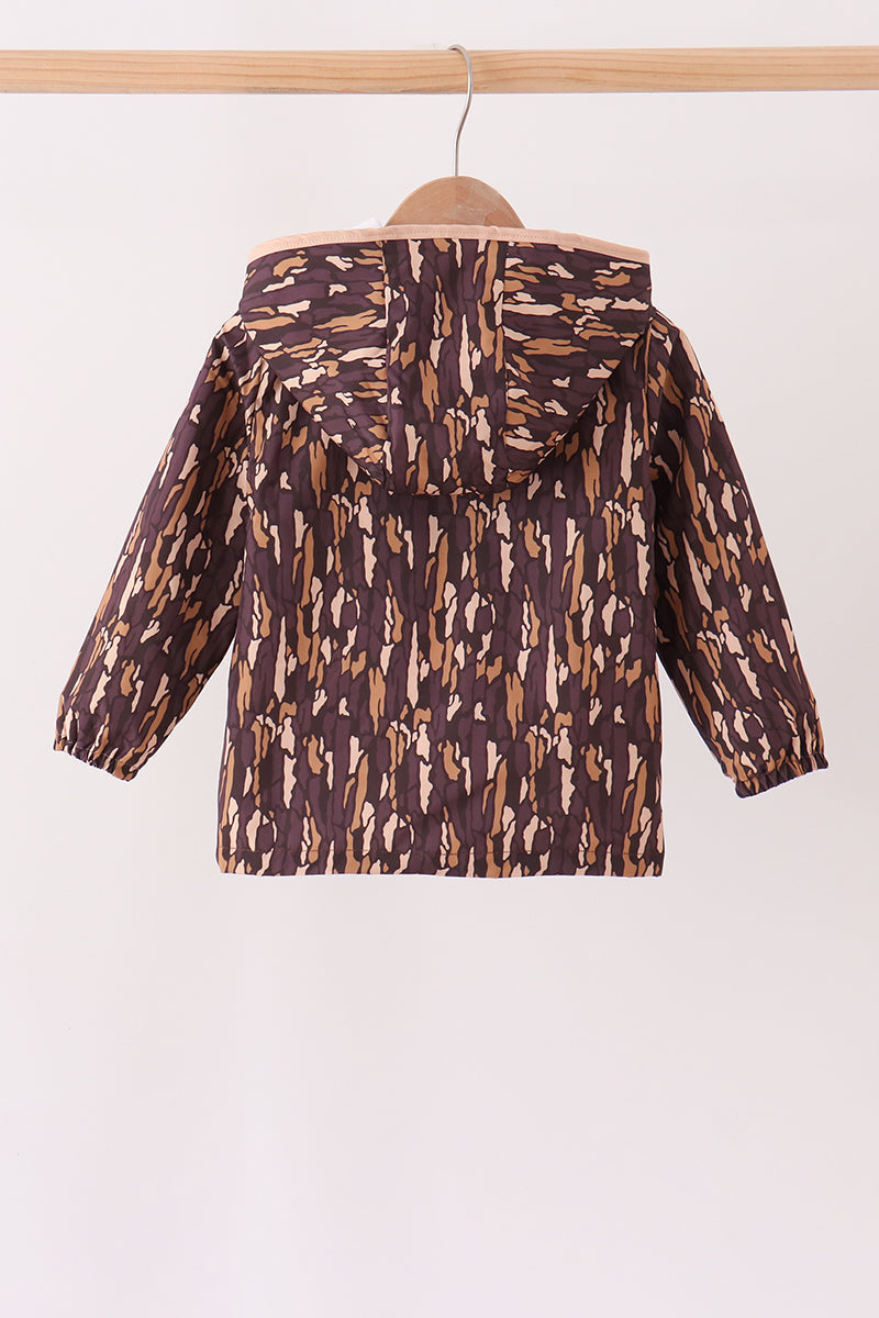 Brown Camouflage Raincoat