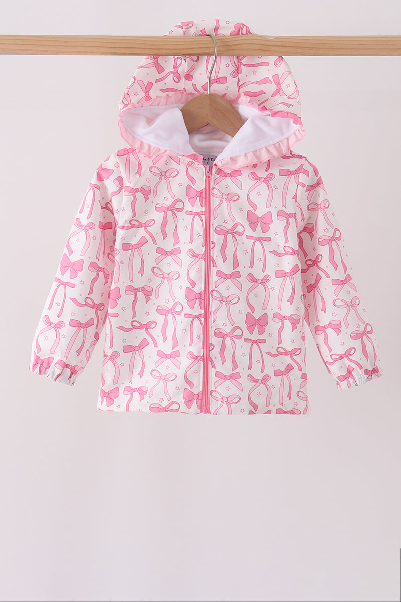 Pink Bow Ruffle Raincoat