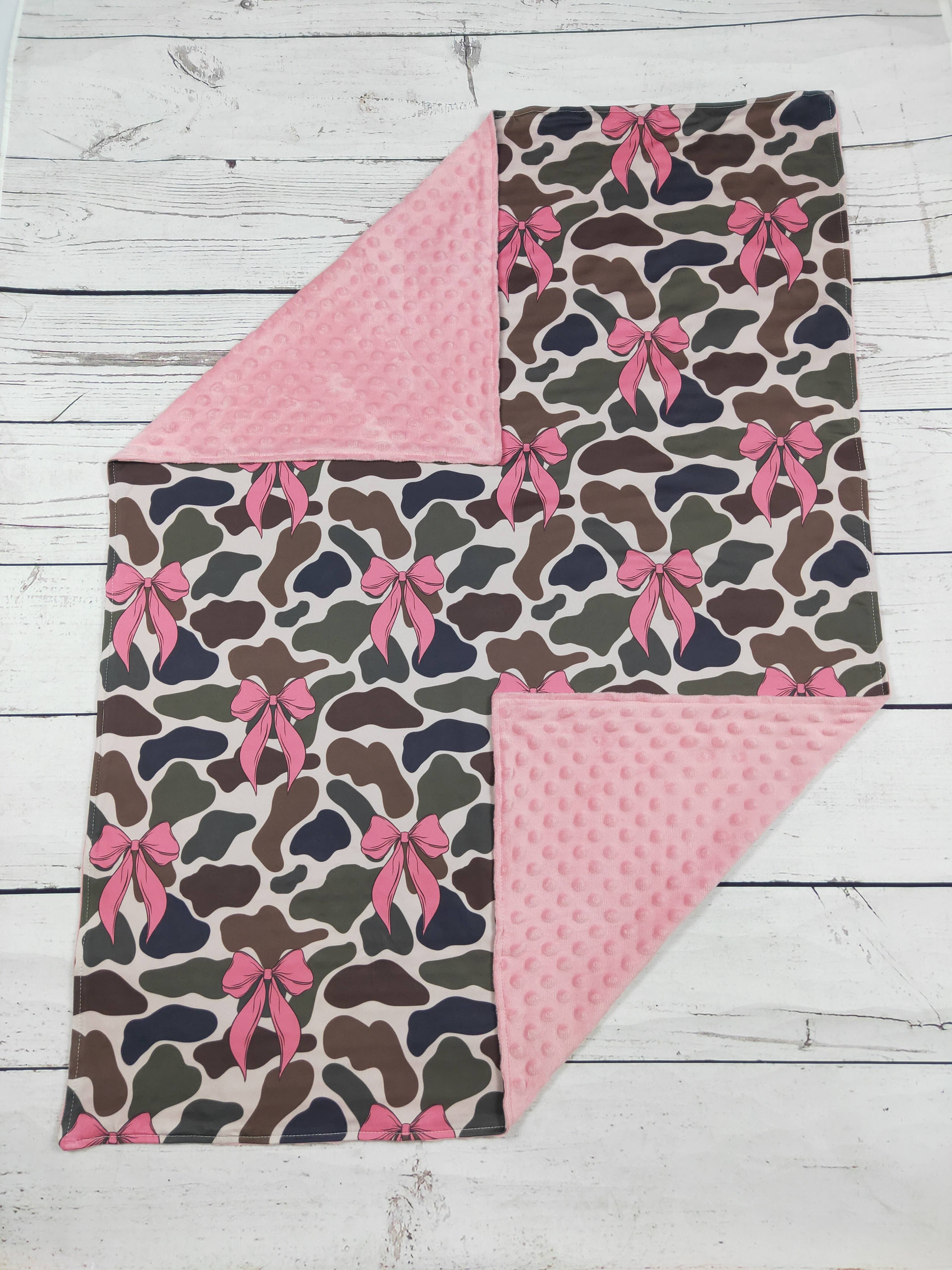 Baby Camouflage Bow Printed Blanket