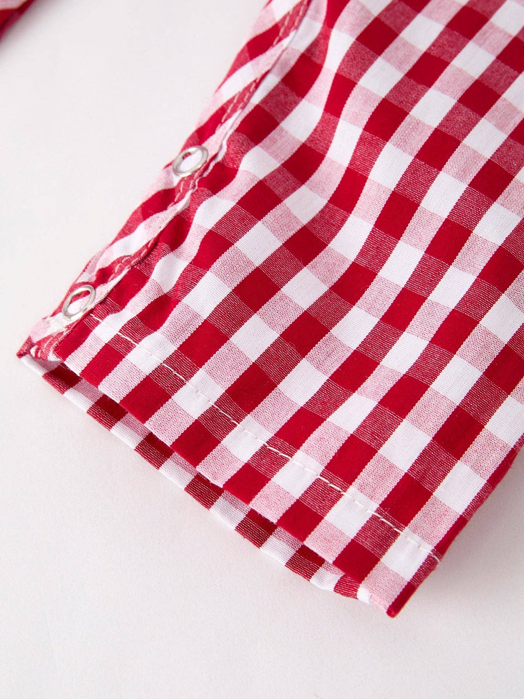 Red Smocked Church Boys Romper