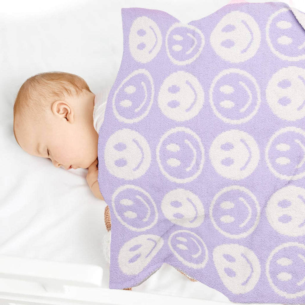 Happy Face Pattern Kids Throw Blanket