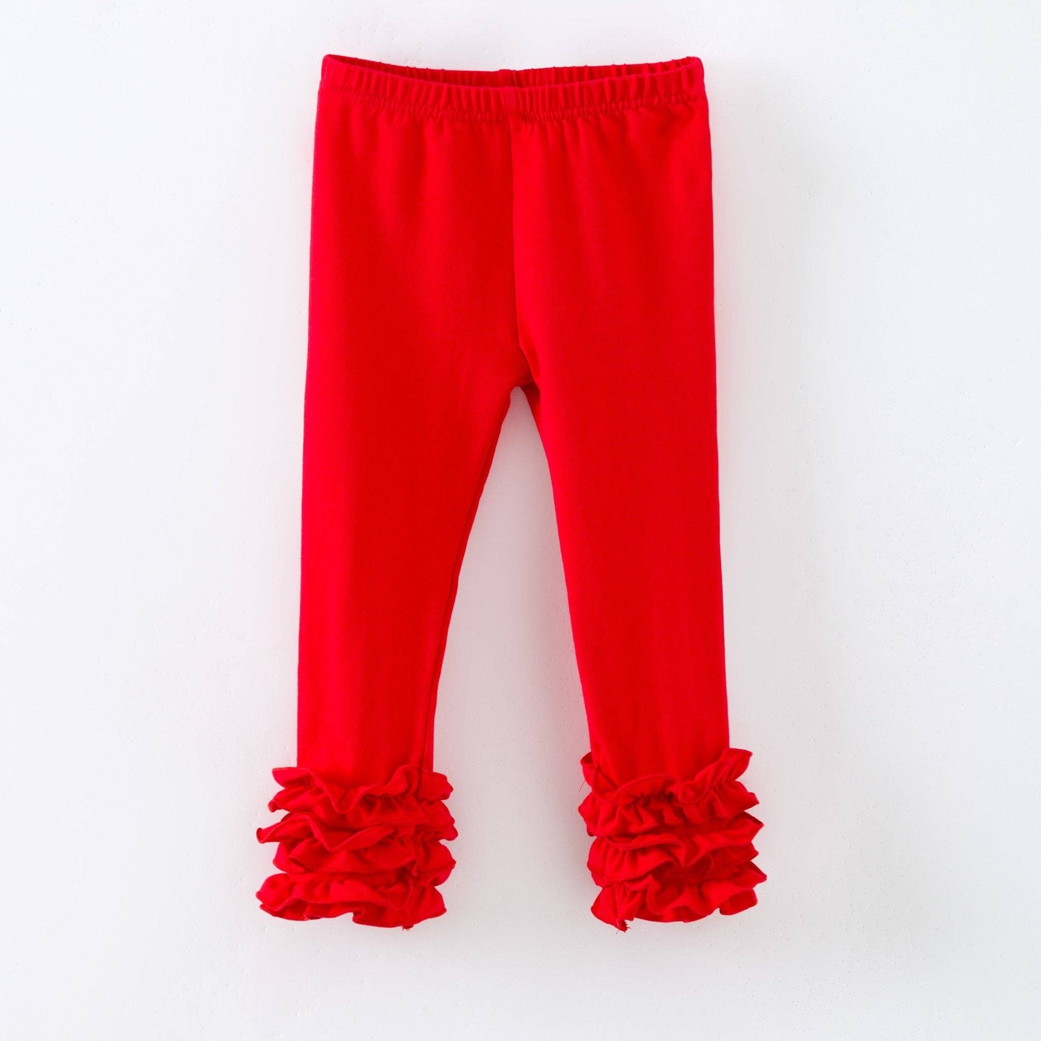 Solid Ruffled Fitted Icing Leggings