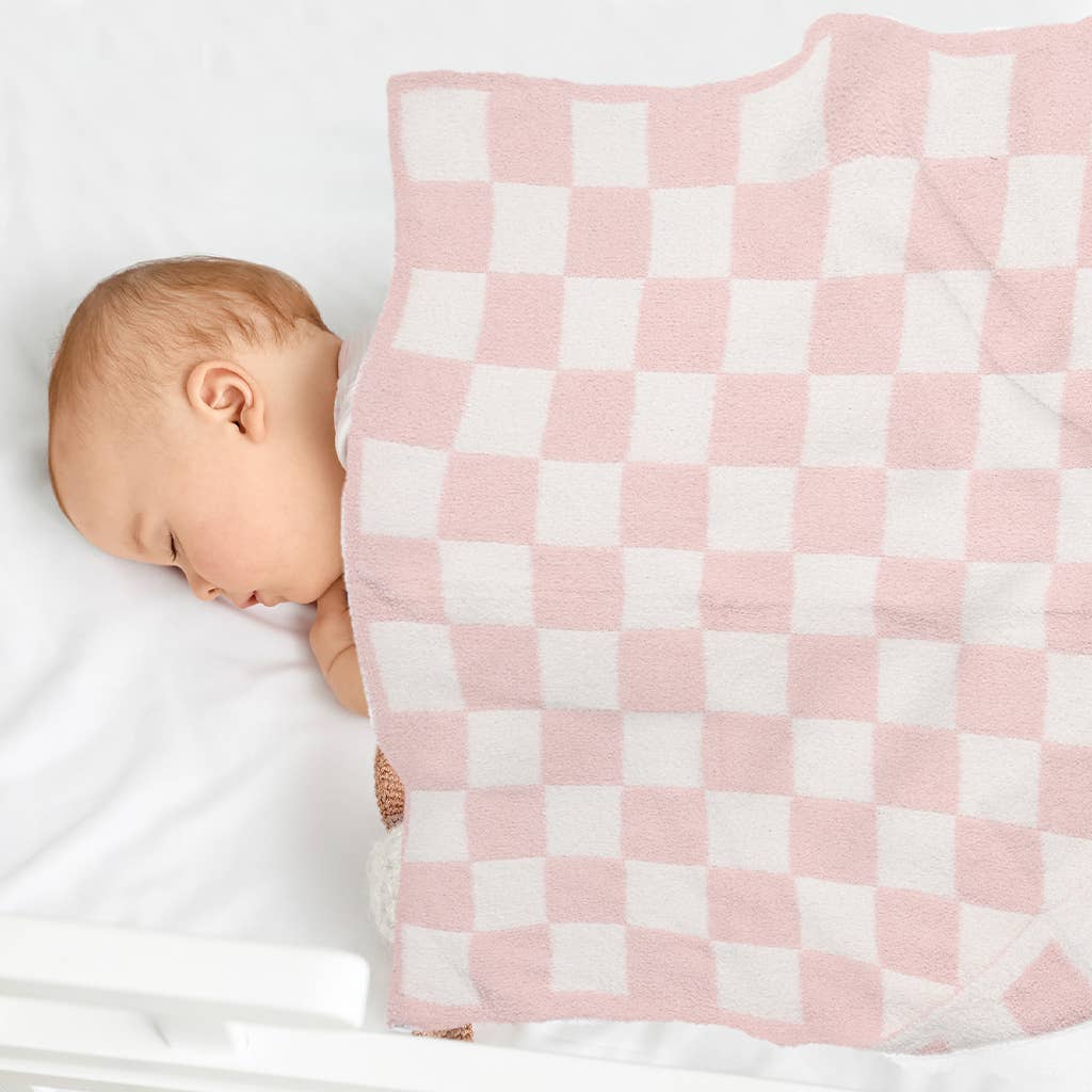 Kids Checkered Pattern Soft Throw Blanket