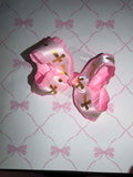 4" Pink Ruffle Cross Hairbow