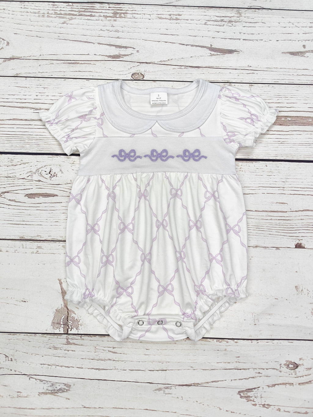 Girls Bow Appliqué Bubble