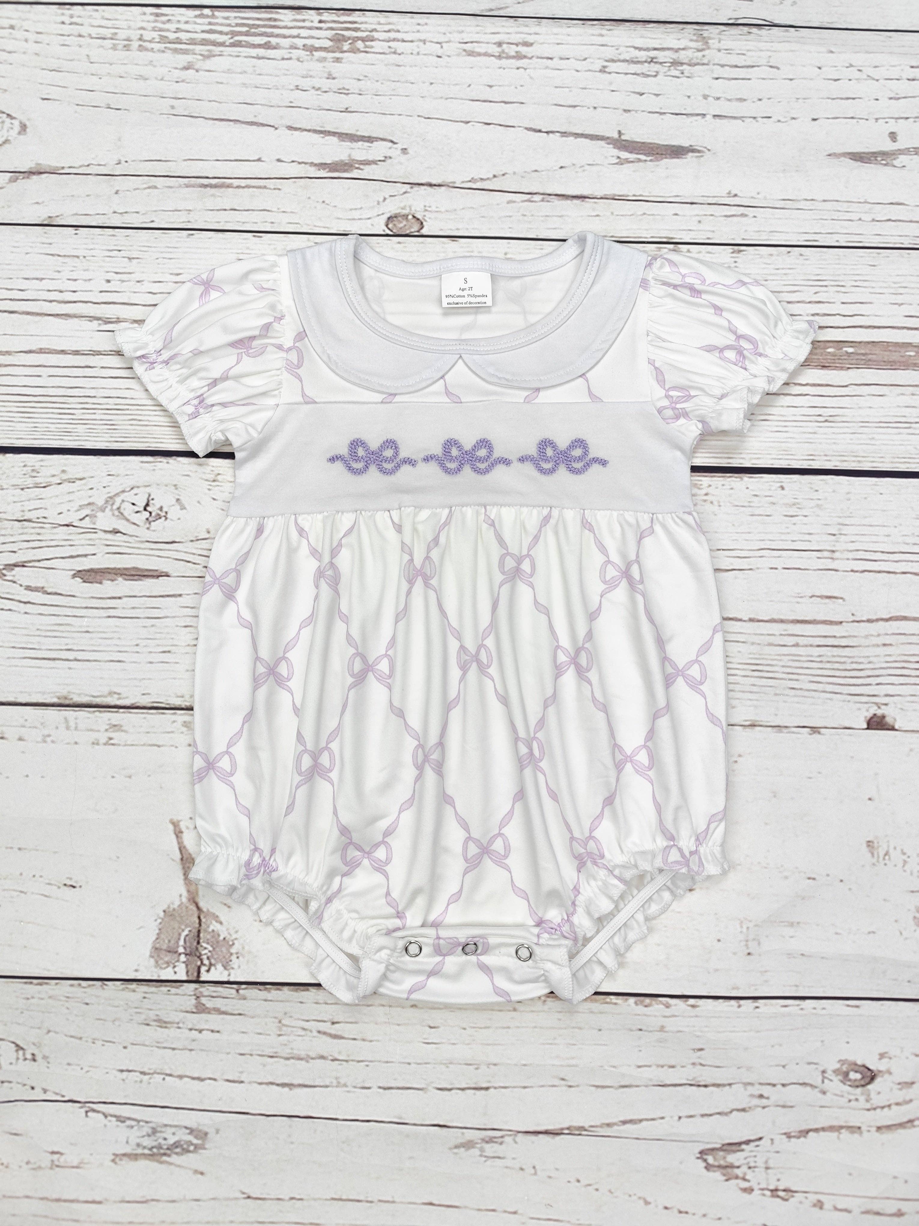 Girls Bow Appliqué Bubble