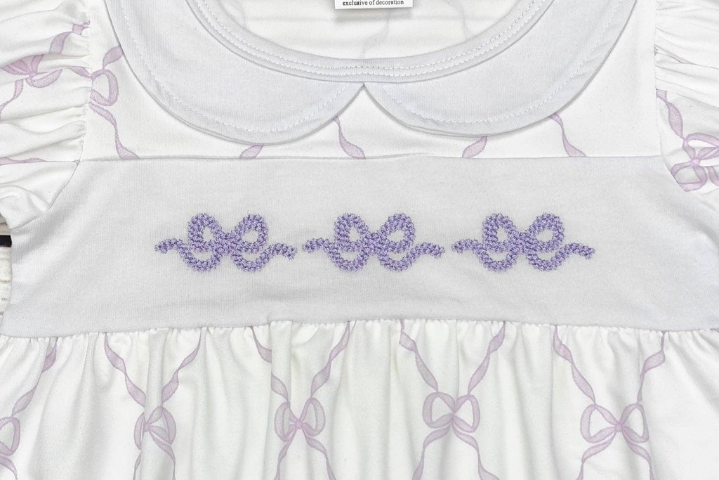 Girls Bow Appliqué Bubble