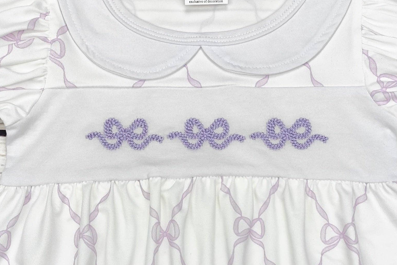 Girls Bow Appliqué Bubble