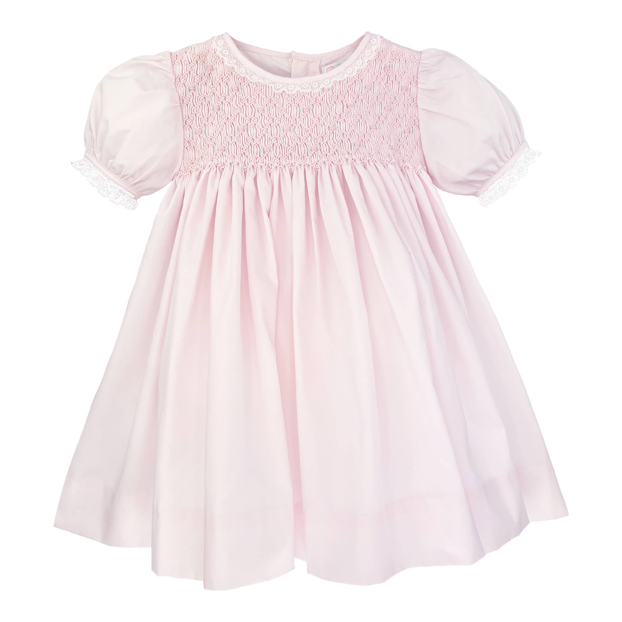 Fully Smocked Dress with French Lace