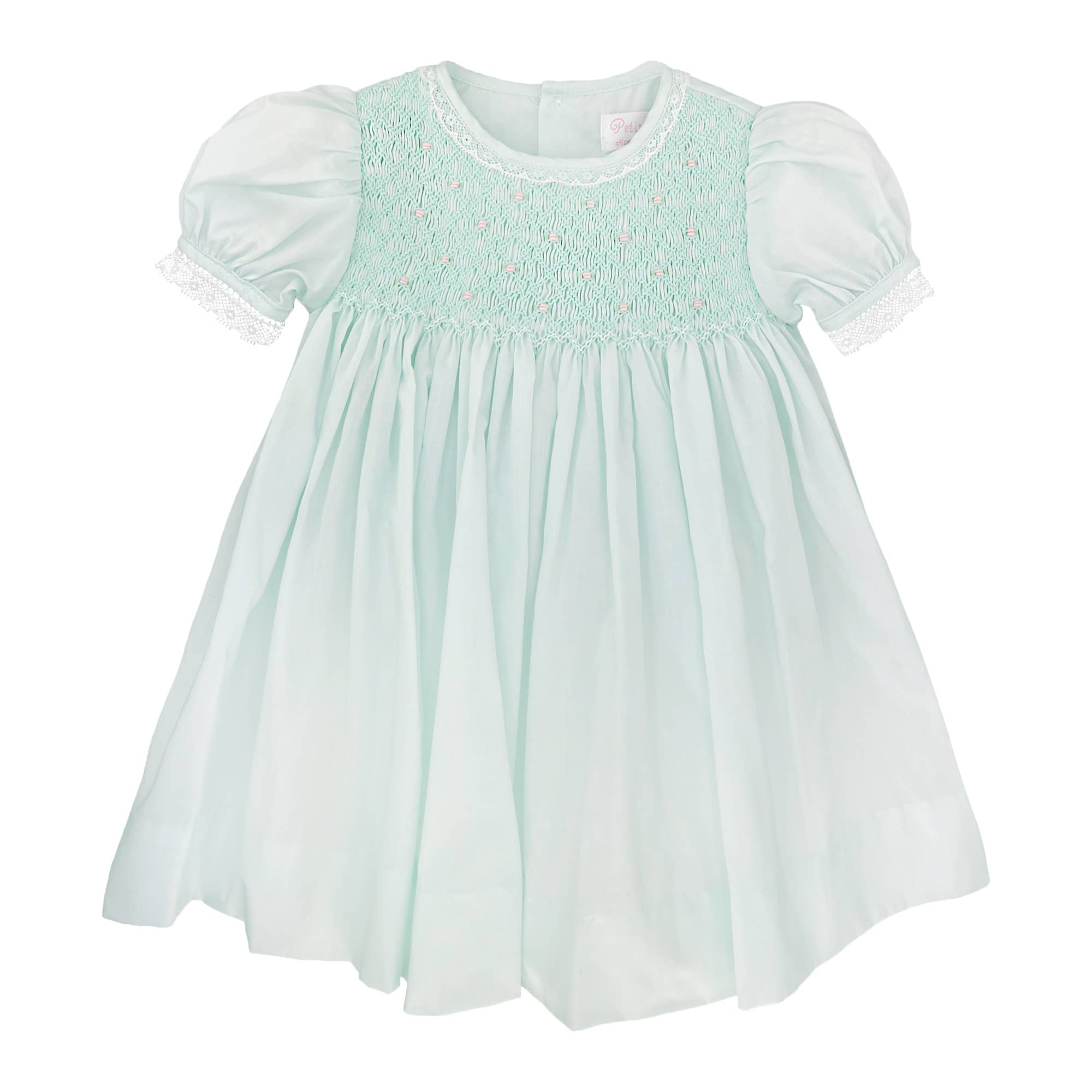 Fully Smocked Dress with French Lace