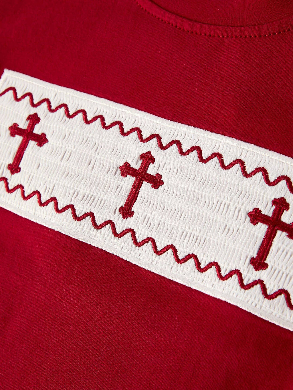 Red Smocked Church Boys Set