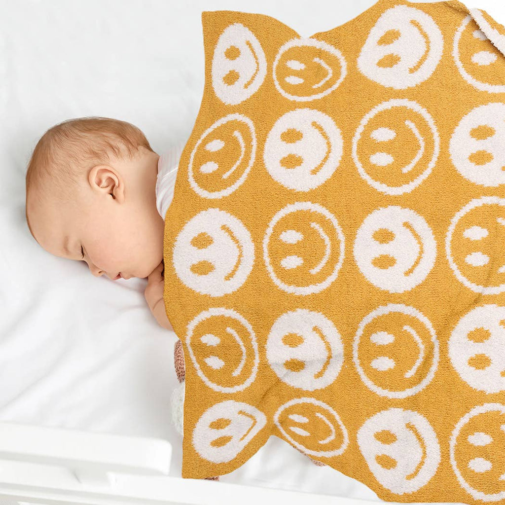 Happy Face Pattern Kids Throw Blanket