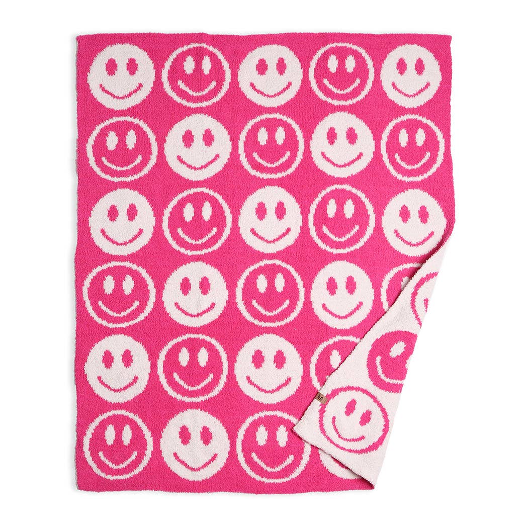 Happy Face Pattern Kids Throw Blanket