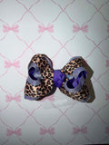 4" Purple Glitter/Cheetah Hairbow