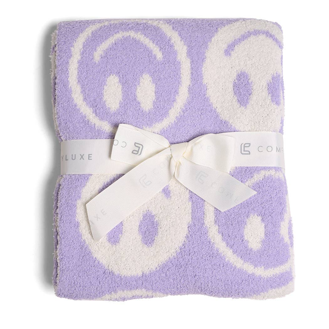 Happy Face Pattern Kids Throw Blanket