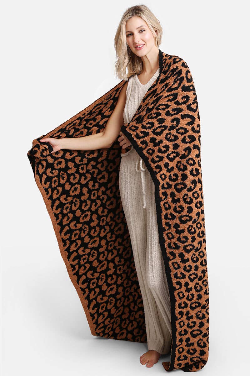 Leopard Print Adult Soft Throw Blanket