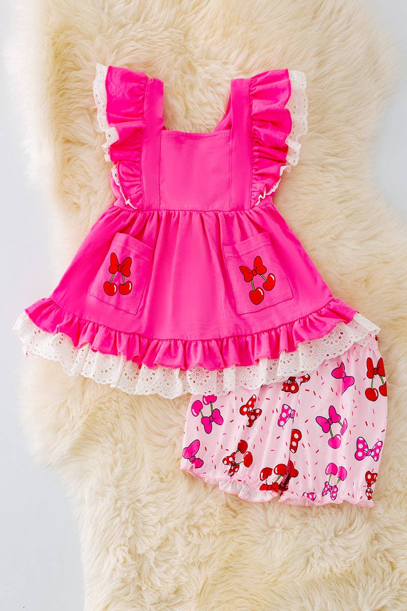 Cherry bubble shorts set