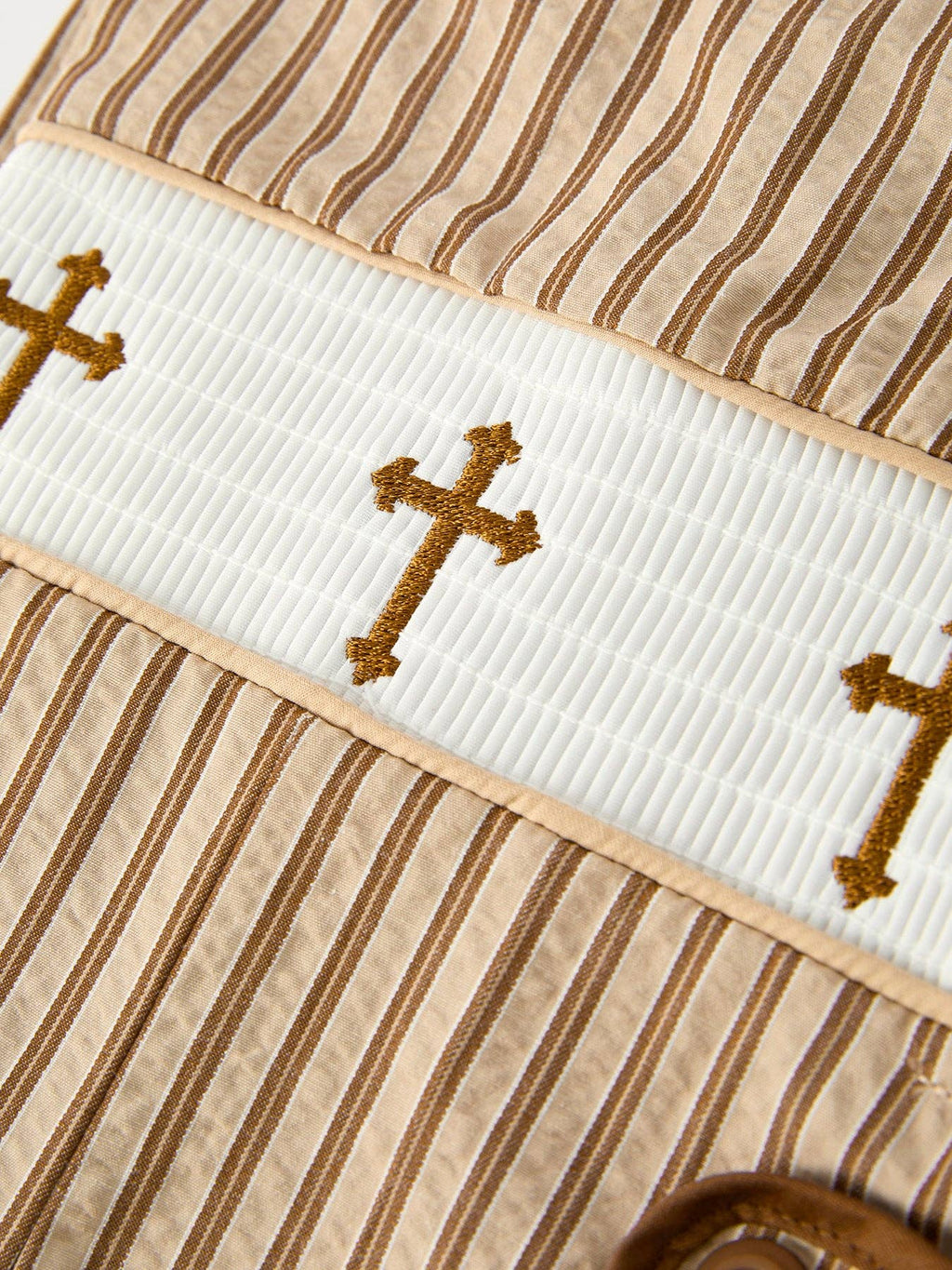 Stripe Smocked Christ Boys Romper
