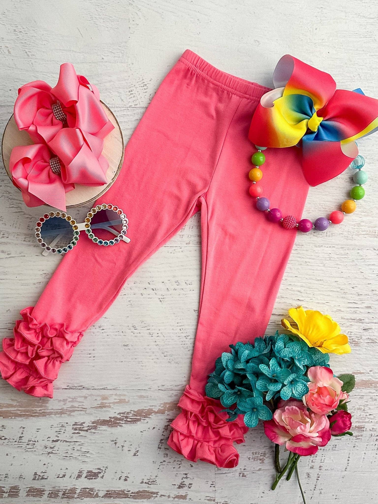 Solid Ruffled Fitted Icing Leggings