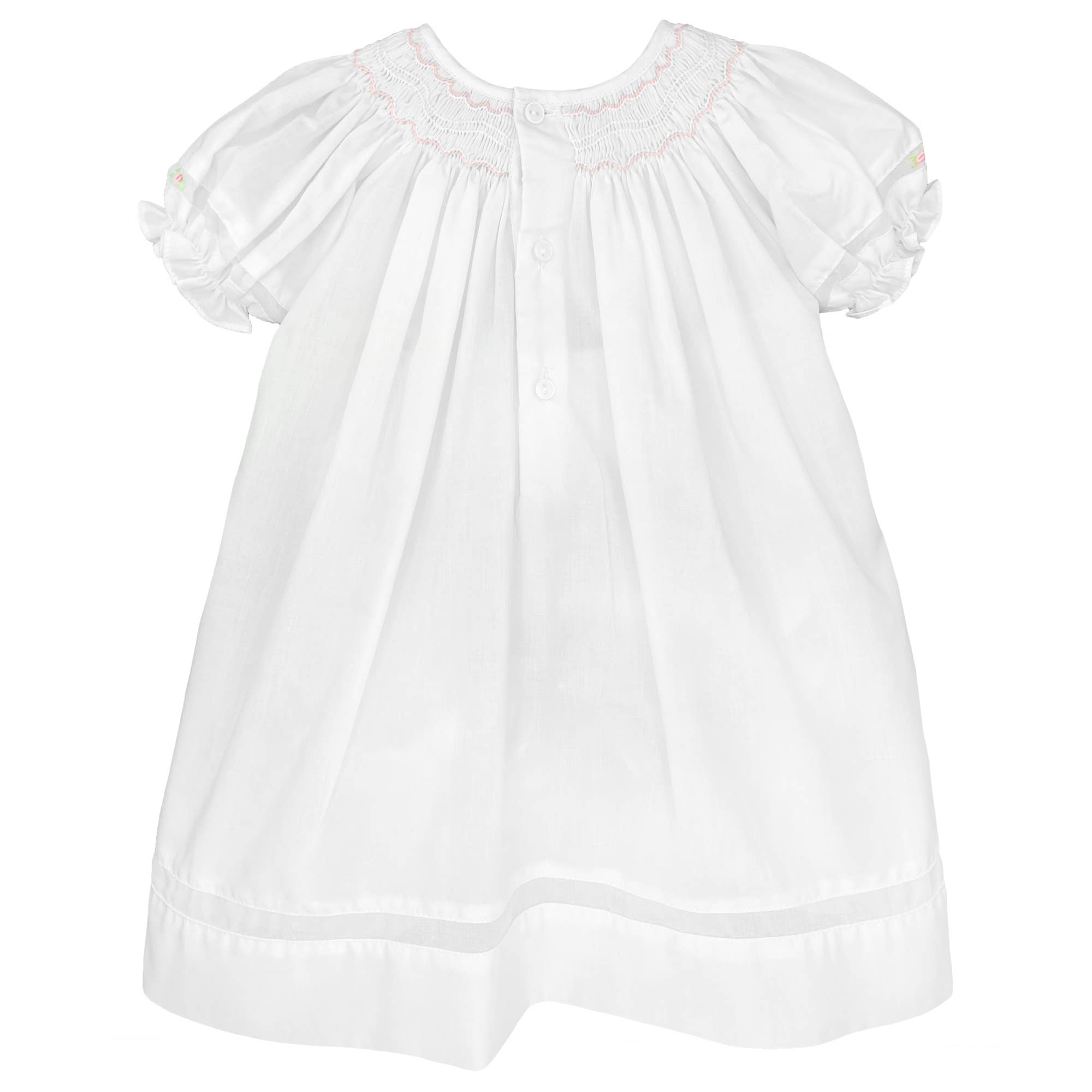 Smocked Day gown with Voile Insert
