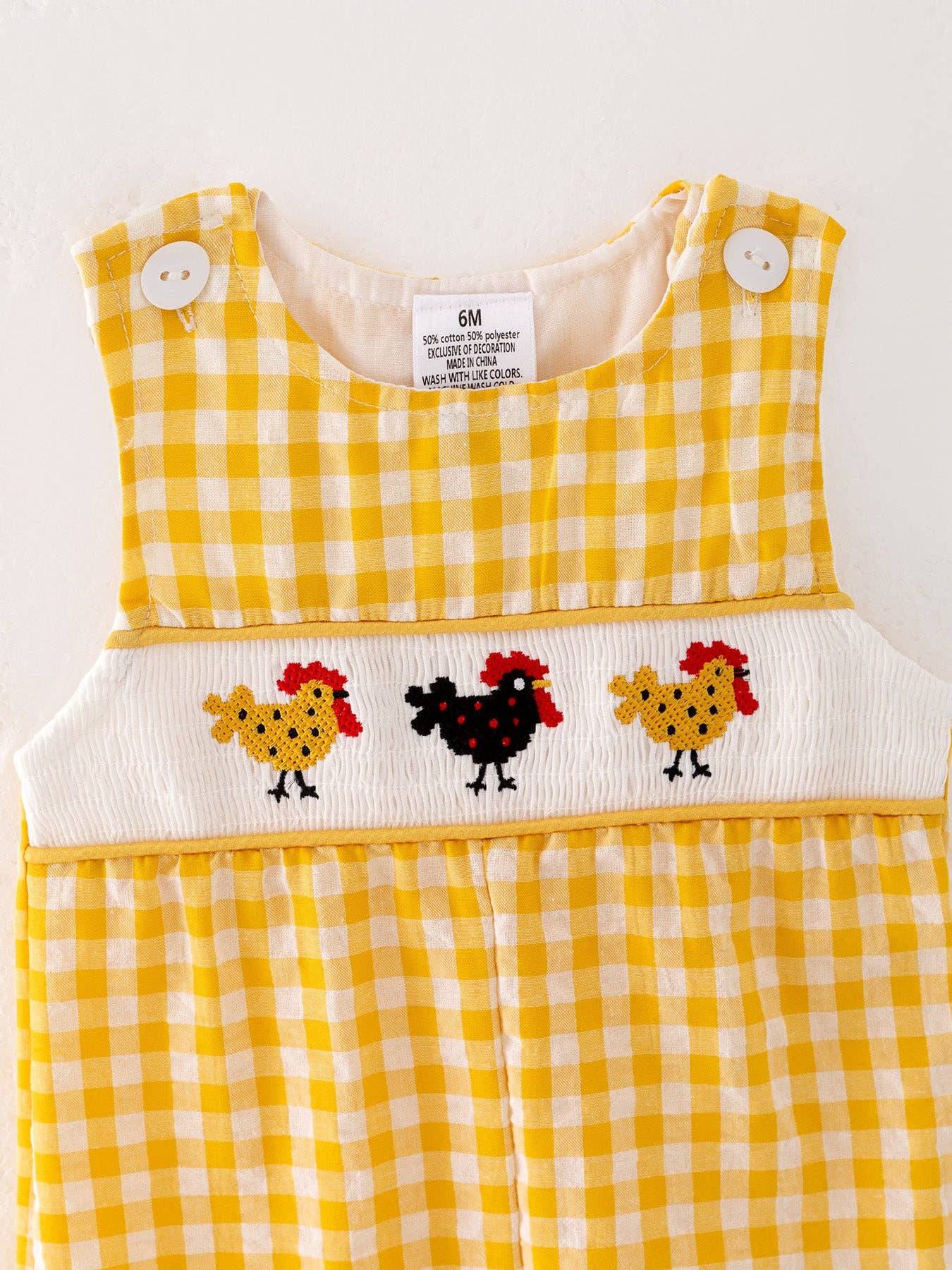 Boys Chicken Embroidered Romper