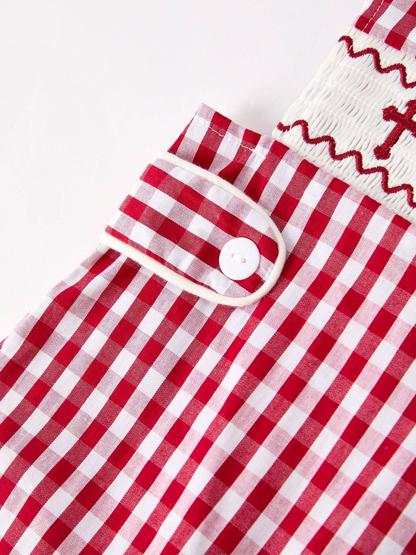 Red Smocked Church Boys Romper