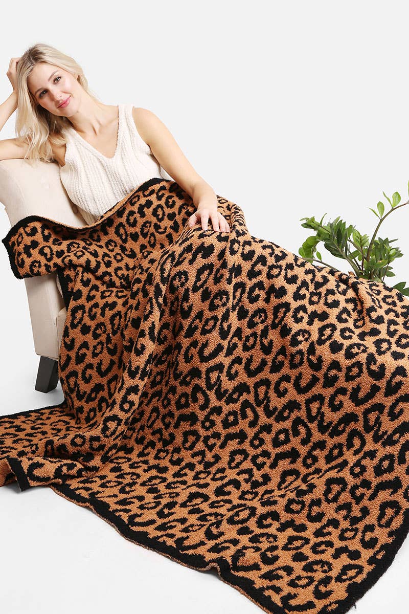 Leopard Print Adult Soft Throw Blanket