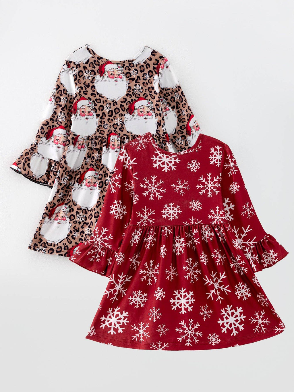 Christmas Girls Santa Print Dress