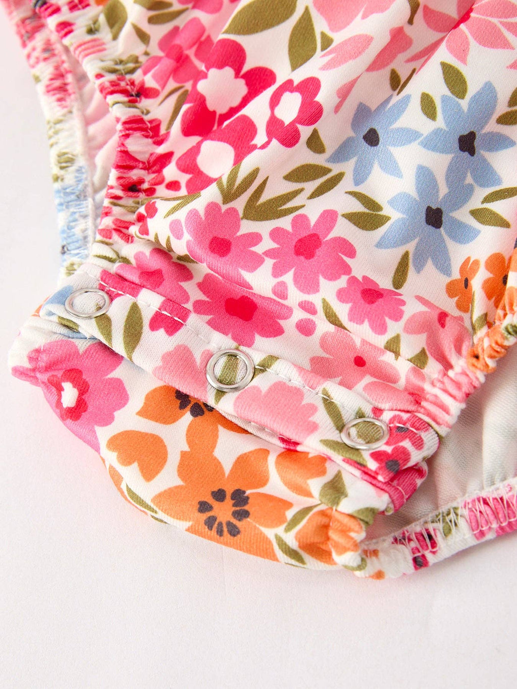 Pumpkin Bow Smock Floral Romper