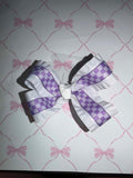 4" Purple Checked Hairbow