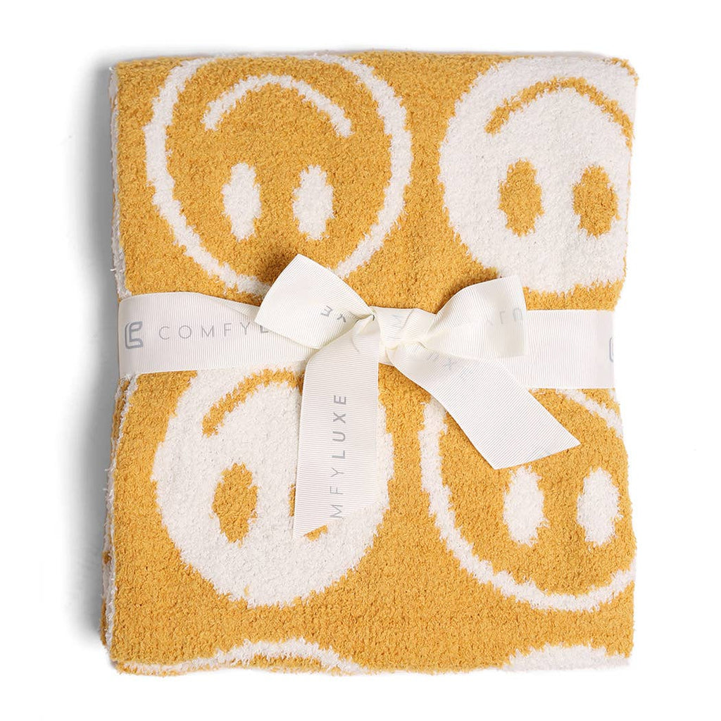 Happy Face Pattern Kids Throw Blanket