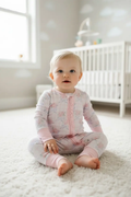 Max and Pippa - Gingham Floral Bow Bamboo Convertible Zippie