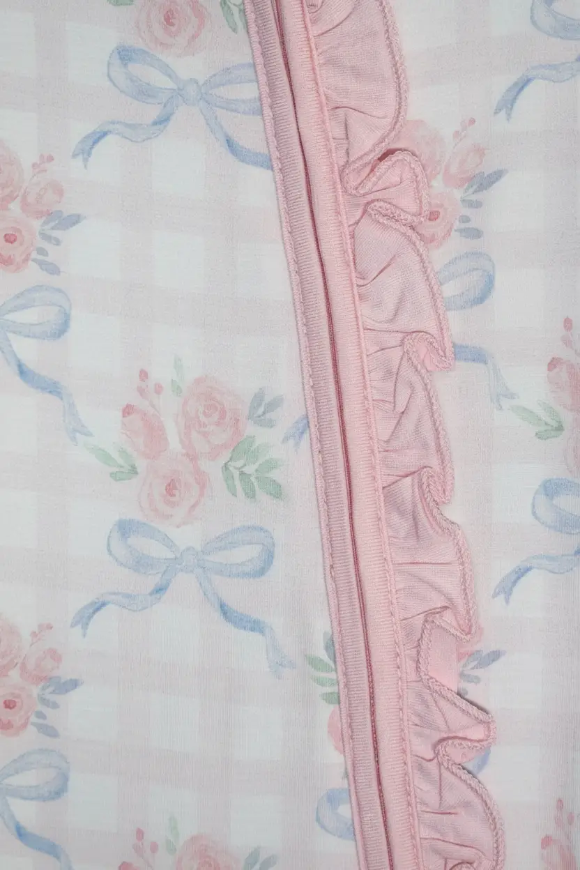 Max and Pippa - Gingham Floral Bow Bamboo Convertible Zippie