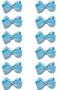 LIGHT BLUE BOW 5.5IN WIDE ON CLIP